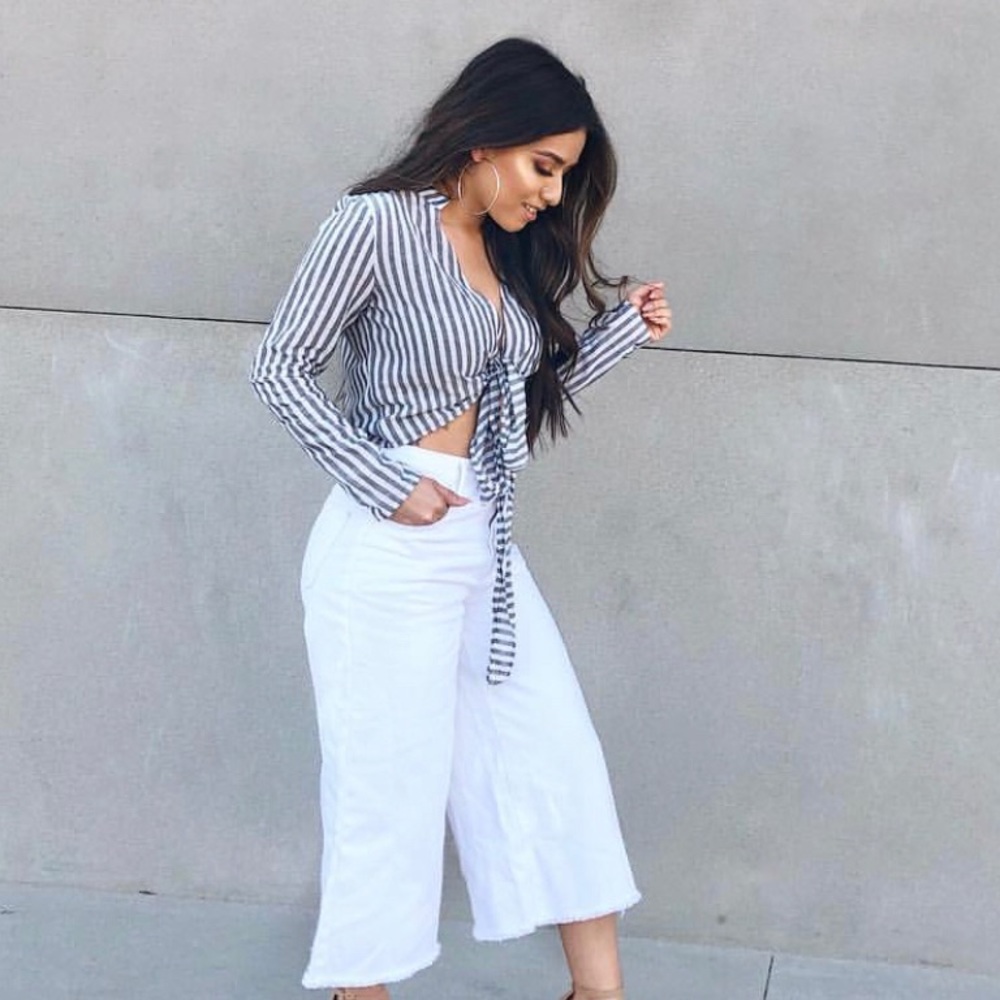 Striped Tie Knot Top